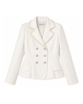 Gaia Peplum Jacket in Ivory Matka Silk