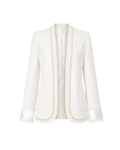 Pleated Pearl Jacket — Ivory Cotton